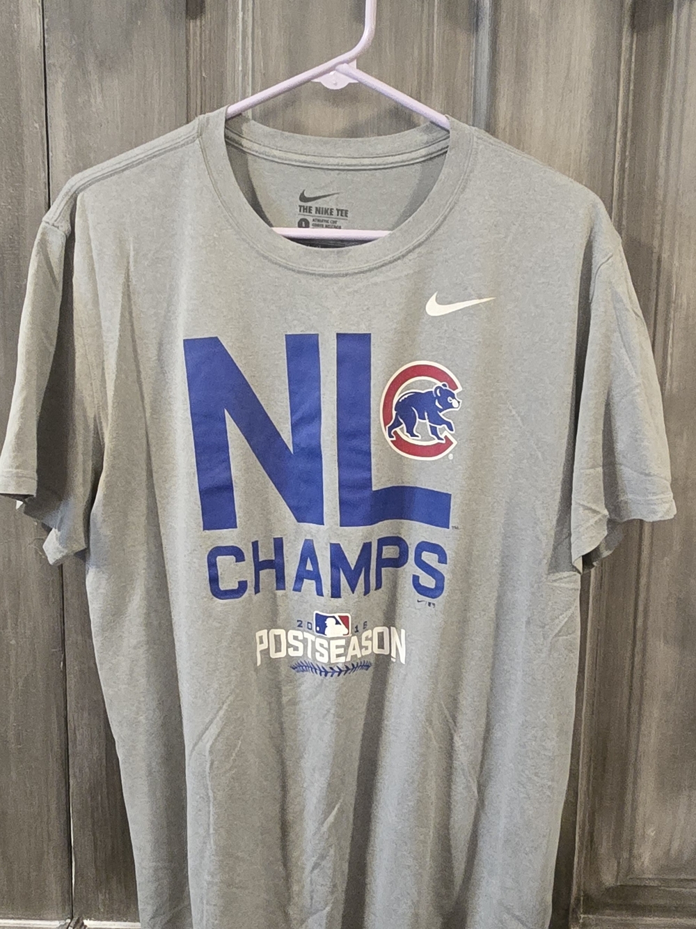 Nike Chicago Cubs Gray NL Champs Postseason T-Shirt